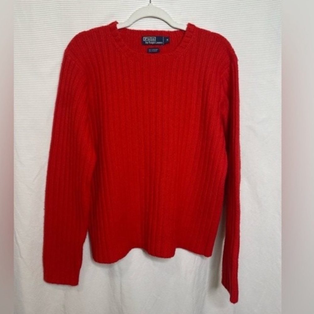 Polo Ralph Lauren Red Lambswool and Cashmere Sweater - Medium